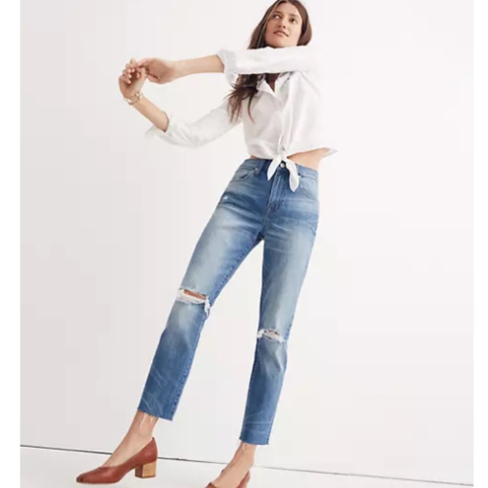 SOLD Madewell Distressed Boyfriend Blue Jeans Size 30